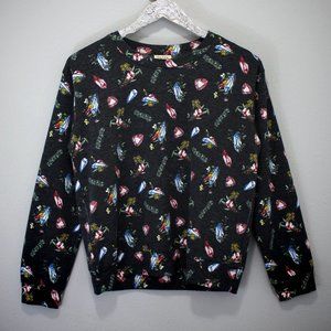 *Unique* Crystal Smudging Sage Occult Print Pullover Sweater MEDIUM New w/o Tags
